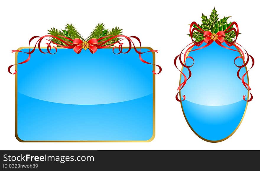 Christmas ribbons decorated.illustration for a design