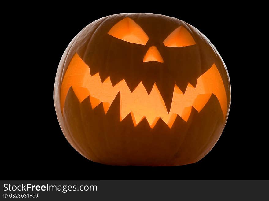 Halloween Pumpkin Isolated On Black