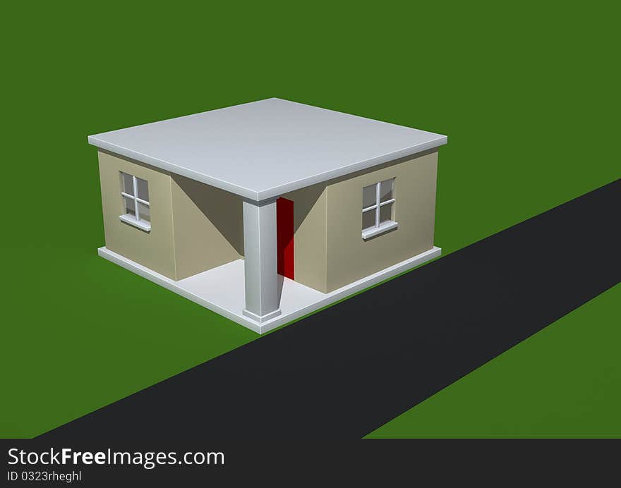 3d rendered illustration with a house