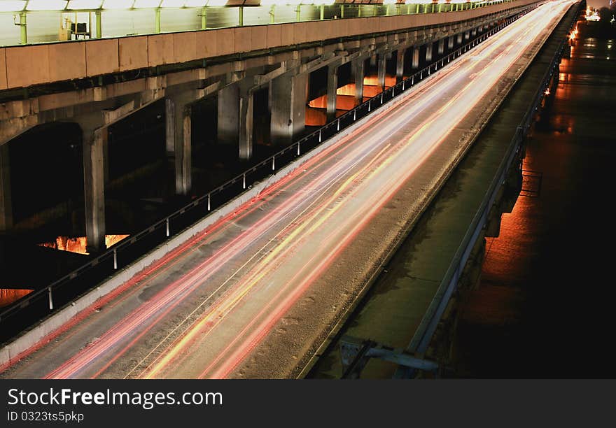 Auto bridge across the river