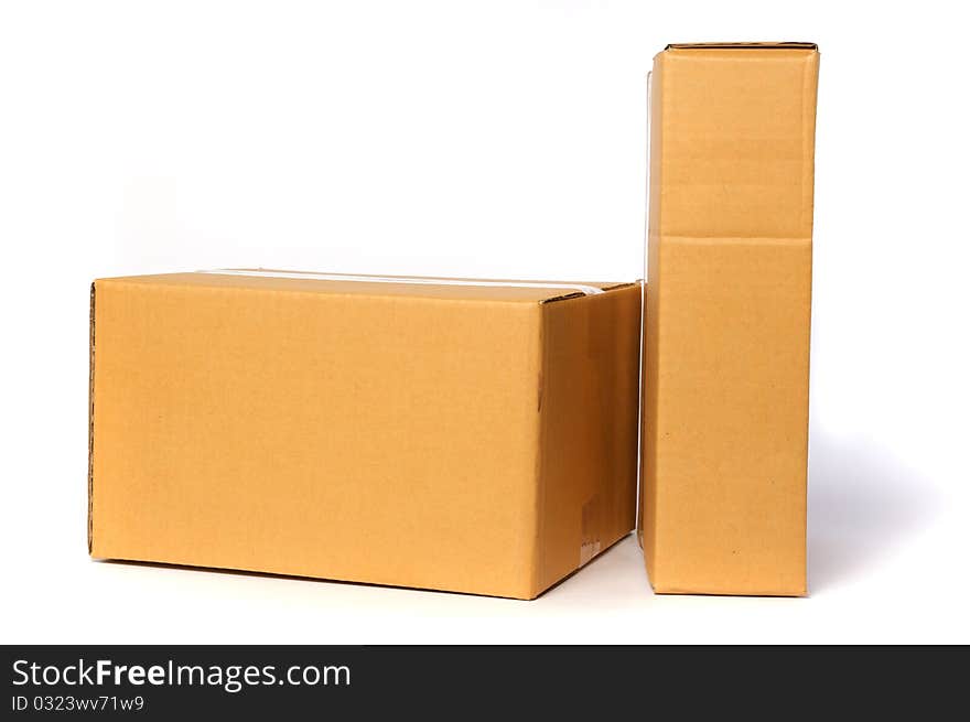 Cardboard box isolated on white background