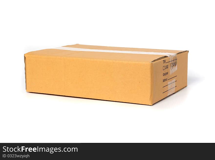 Cardboard box container deliver and moving in isolated. Cardboard box container deliver and moving in isolated