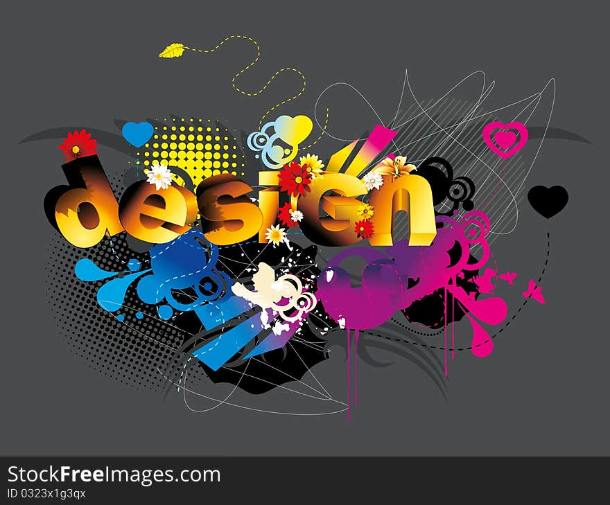 Design 3d text illustration