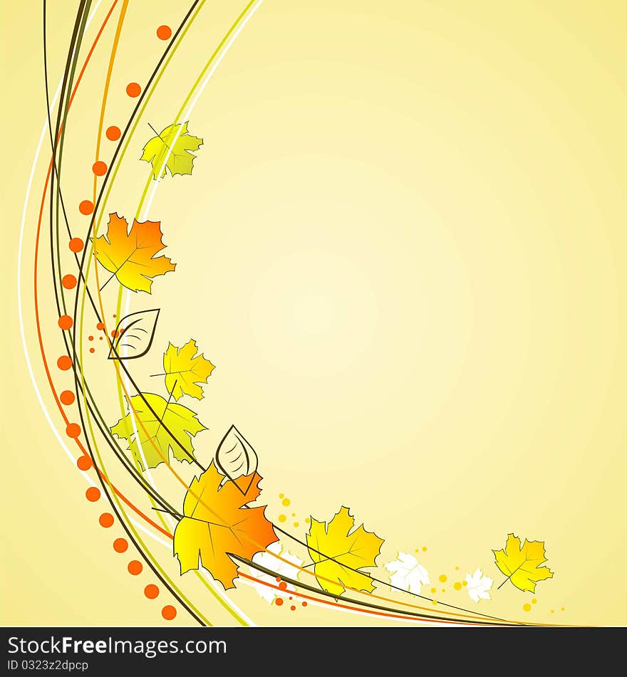 Autumn background with leaves. Vector illustration