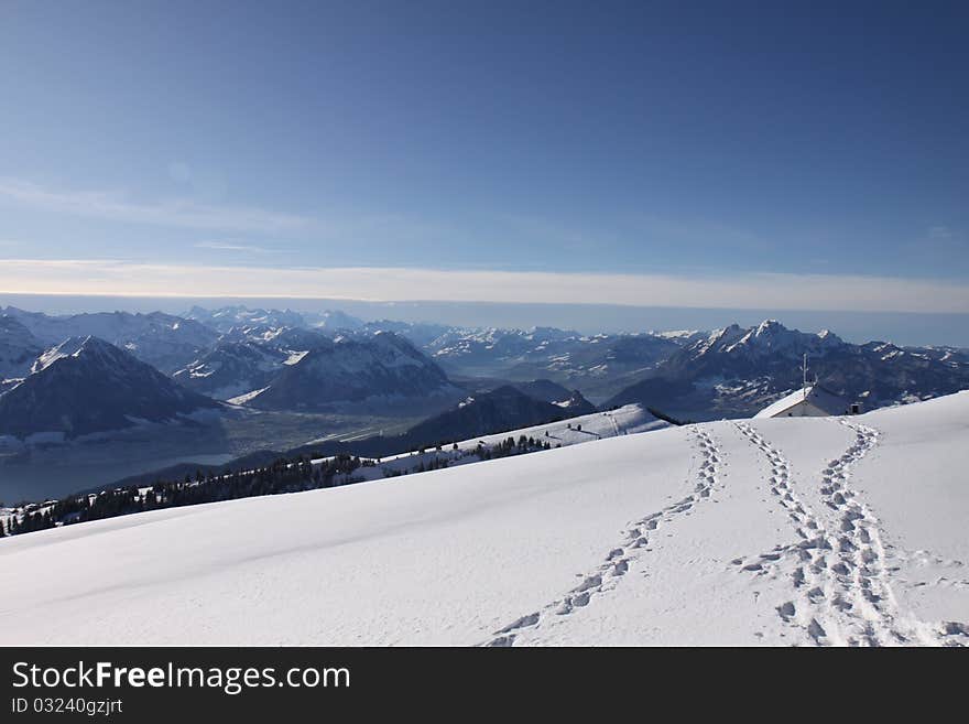 Footprints in the snow