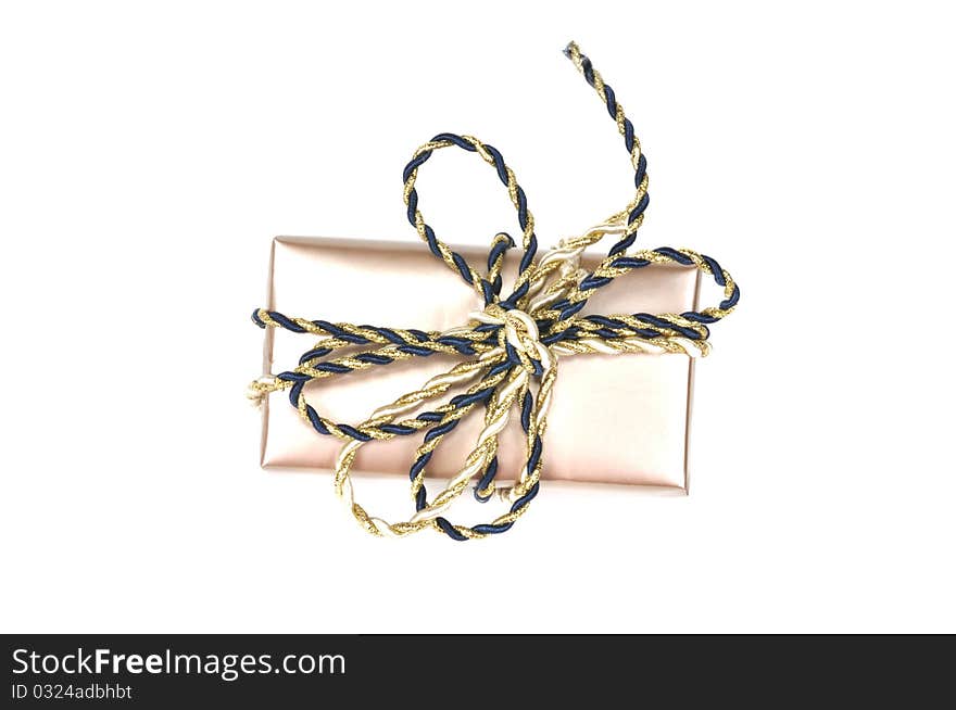 Beautiful christmas gift box, on a white background