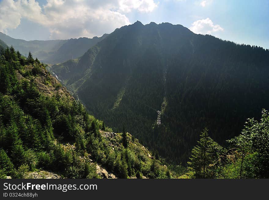 Mountain landscape with road in Romania. Mountain landscape with road in Romania