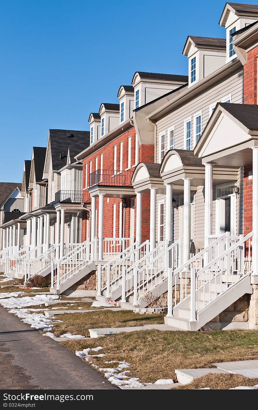 Row of Recently Built Townhouses