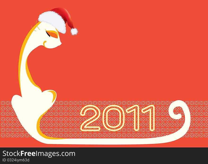 New year cat .Vector image for design. New year cat .Vector image for design