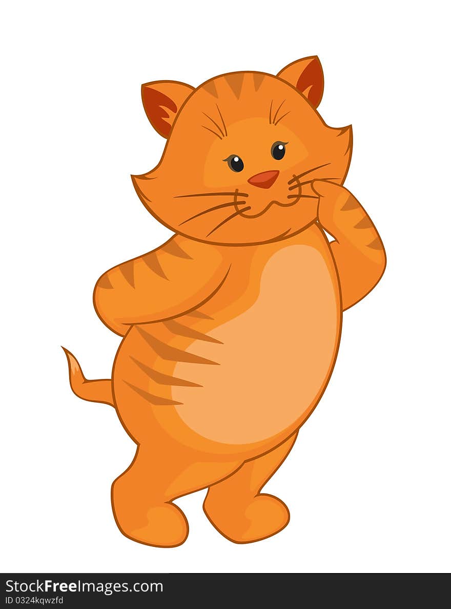 Cartoon little kitten.illustration for a design