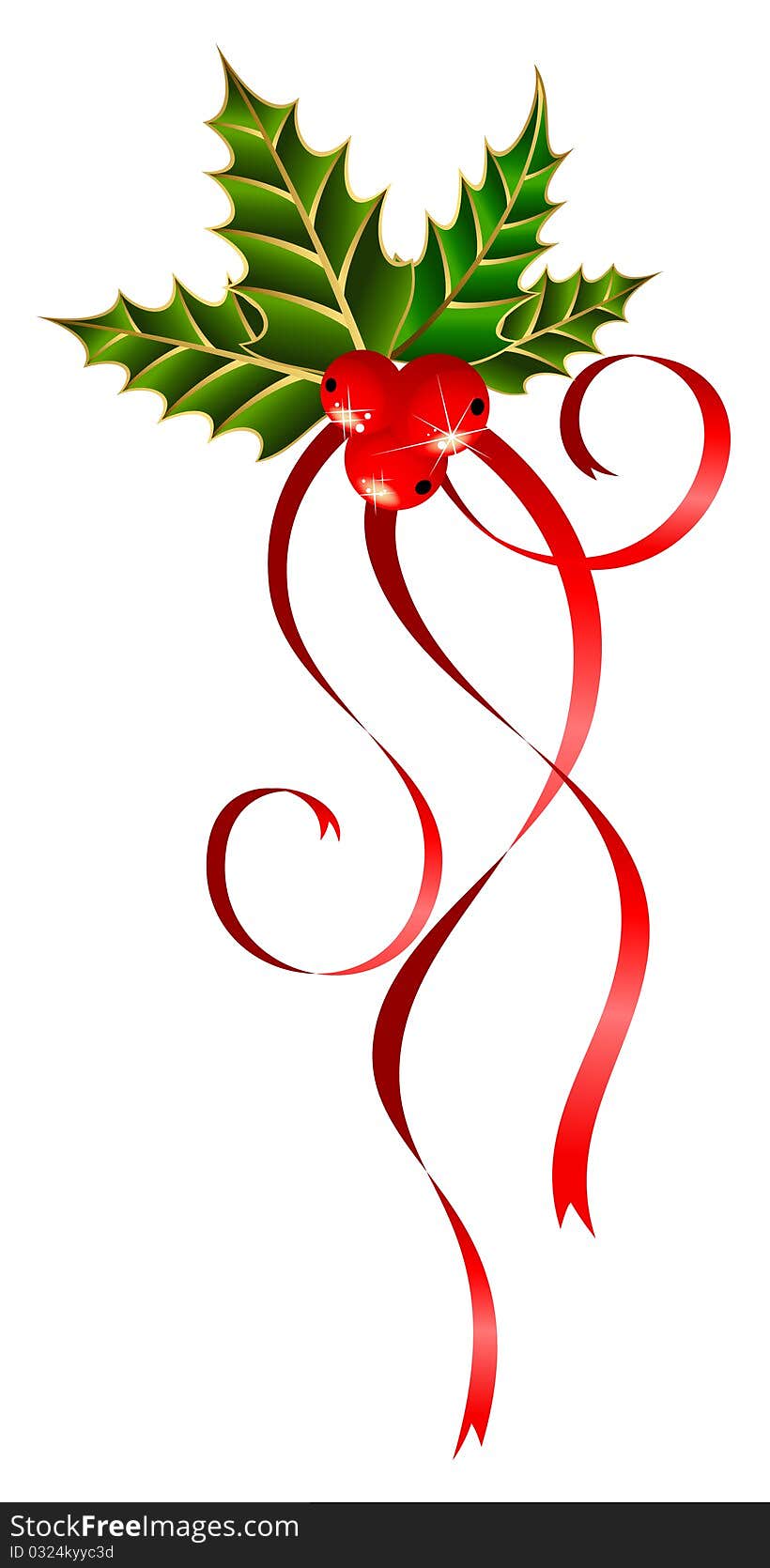 Christmas ribbons decorated.illustration for a design