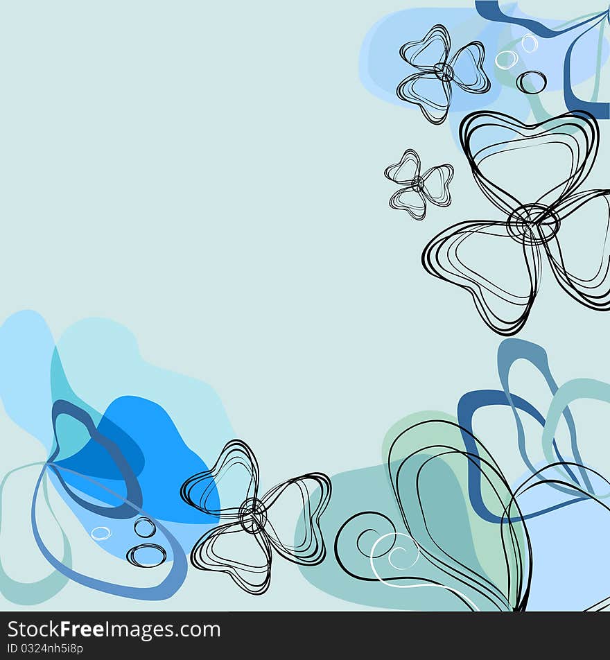 Blue flower background. Vector illustration