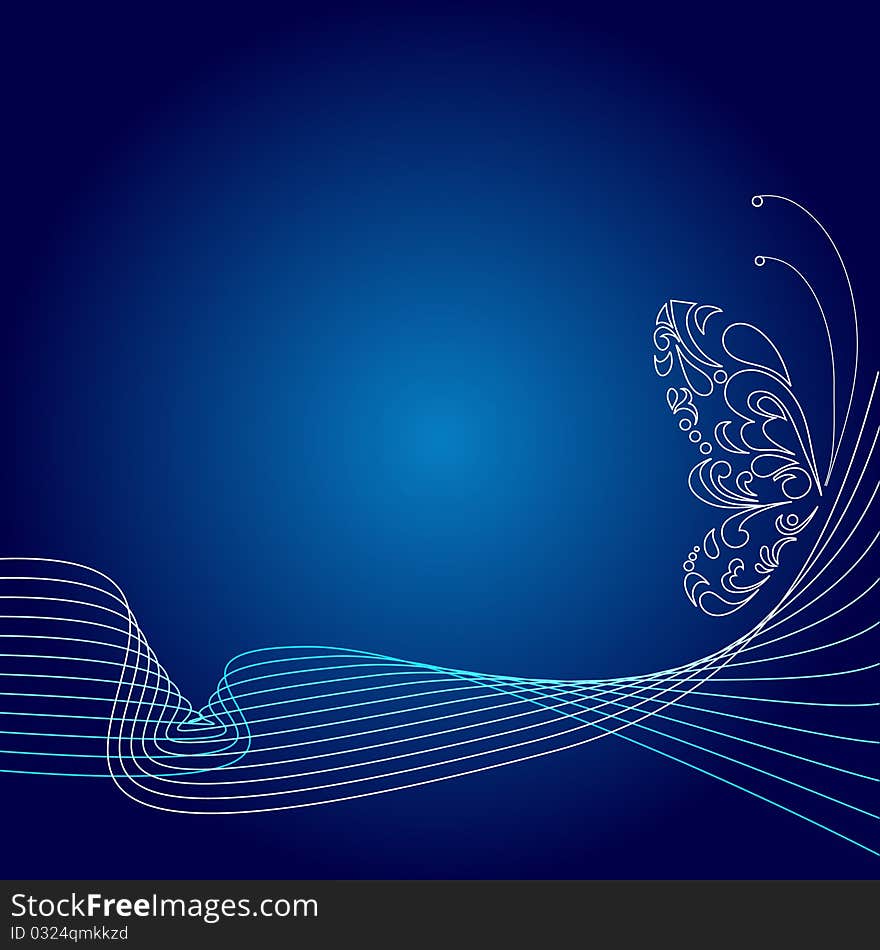 Abstract background with butterfly. Vector illustration