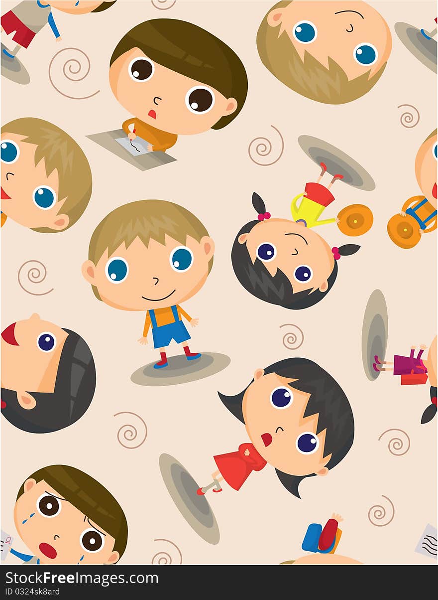 Seamless people pattern, illustration