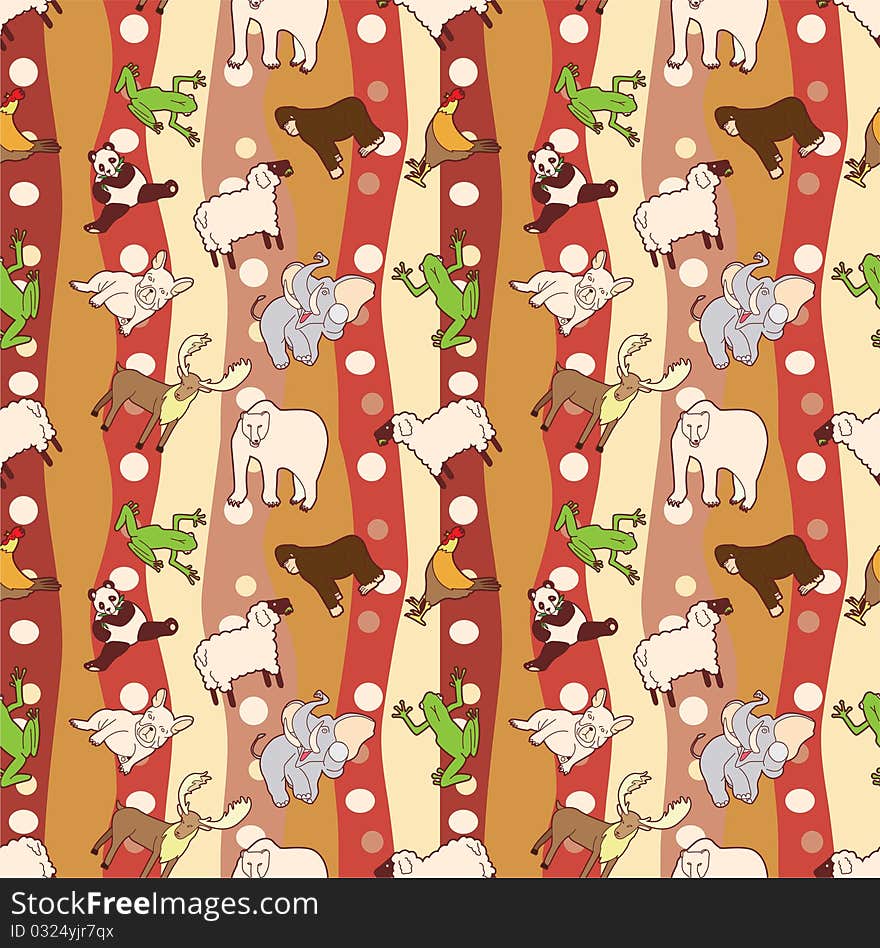 Seamless animal pattern,vector illustration