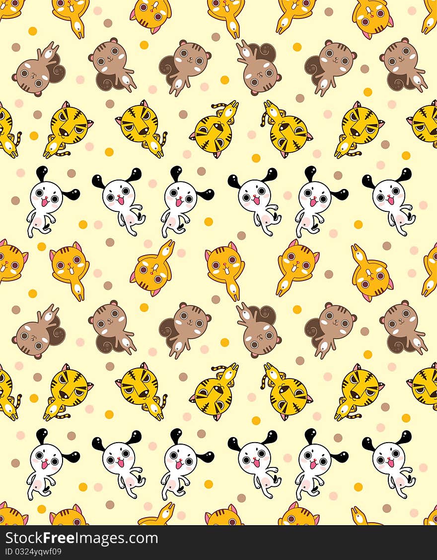 Seamless animal pattern,vector illustration