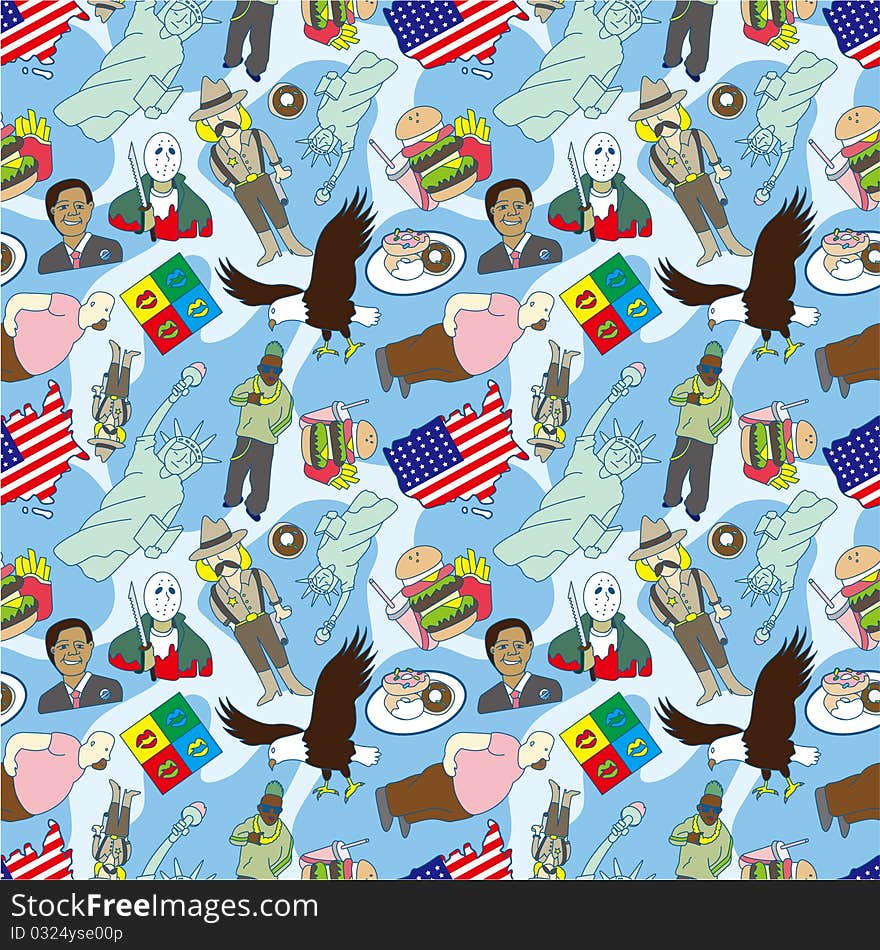 Seamless american pattern,vector illustration