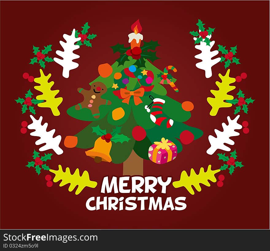 Cute christmas card,vector illustration