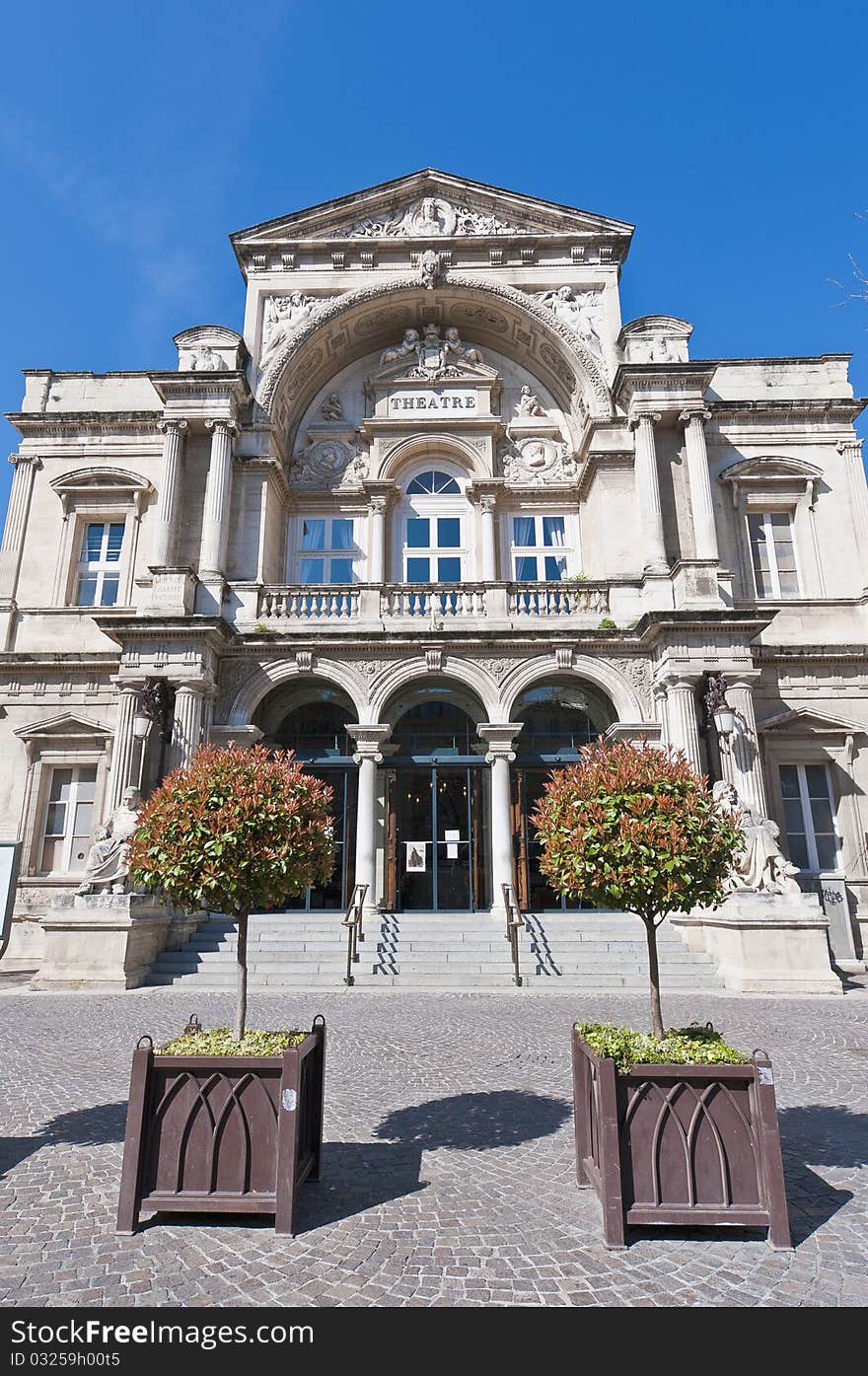 Entrance of the Municipal Theatre of Avignon, France