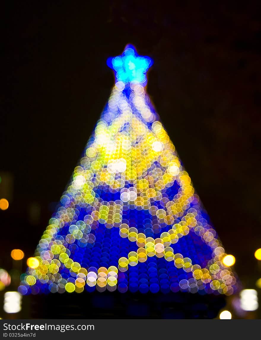 Electronic Christmas decoration with unfocused lights. Photo taken on Dec. 13th, 2009 in Sakae, Nagoya, Aichi Prefecture, Japan. Electronic Christmas decoration with unfocused lights. Photo taken on Dec. 13th, 2009 in Sakae, Nagoya, Aichi Prefecture, Japan.