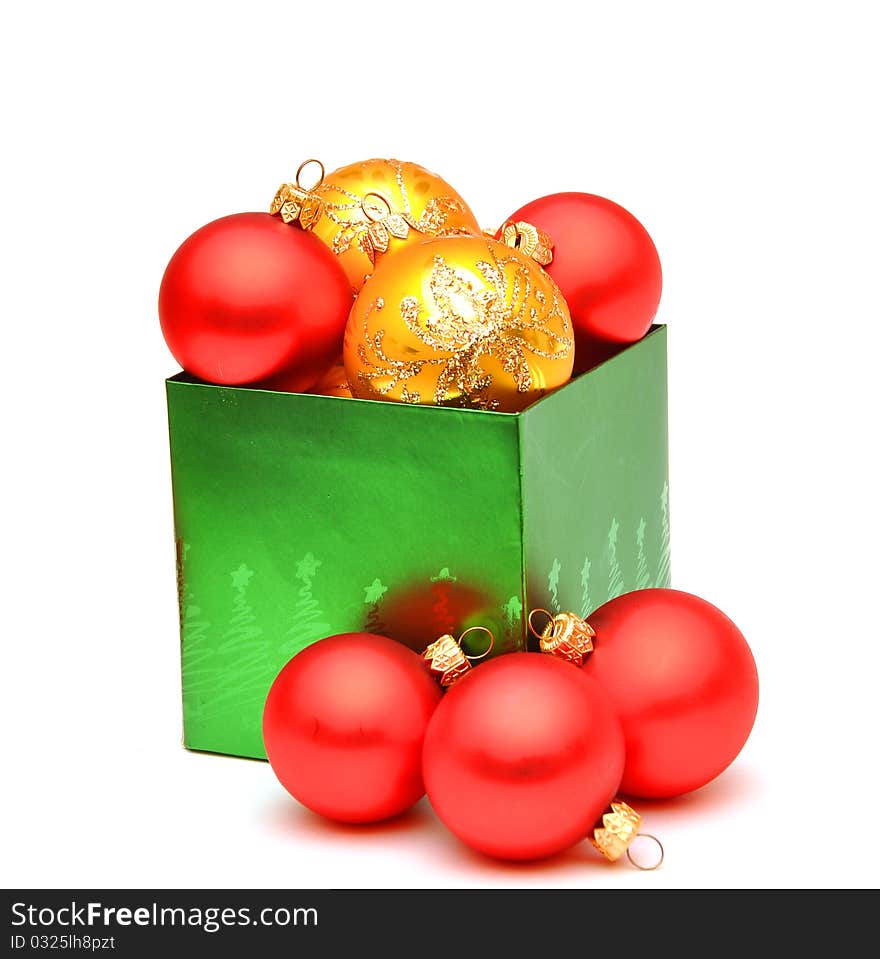 Christmas decoration on white background