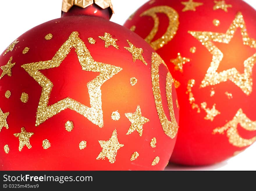 Christmas balls  isolated on a white background