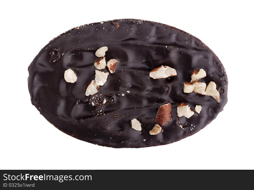 Biscuit dough with chocolate on a white background. Biscuit dough with chocolate on a white background.