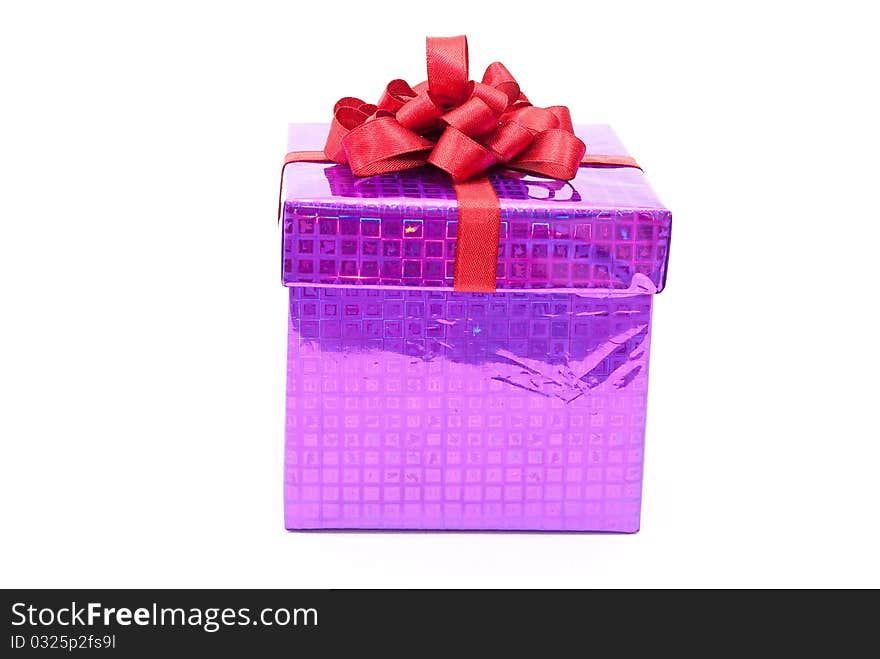 Gift box with red bow