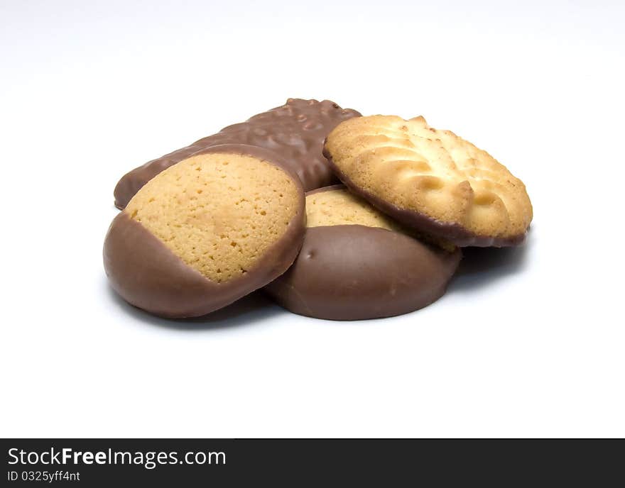 Some Cookies isolated on a white background