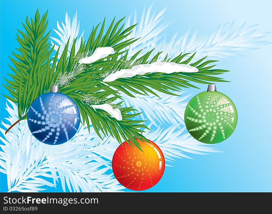 Christmas tree decoration on a blue background.