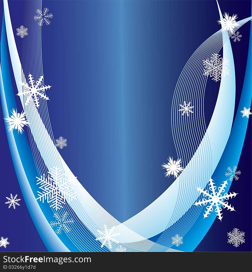 Winter background with snowflakes.