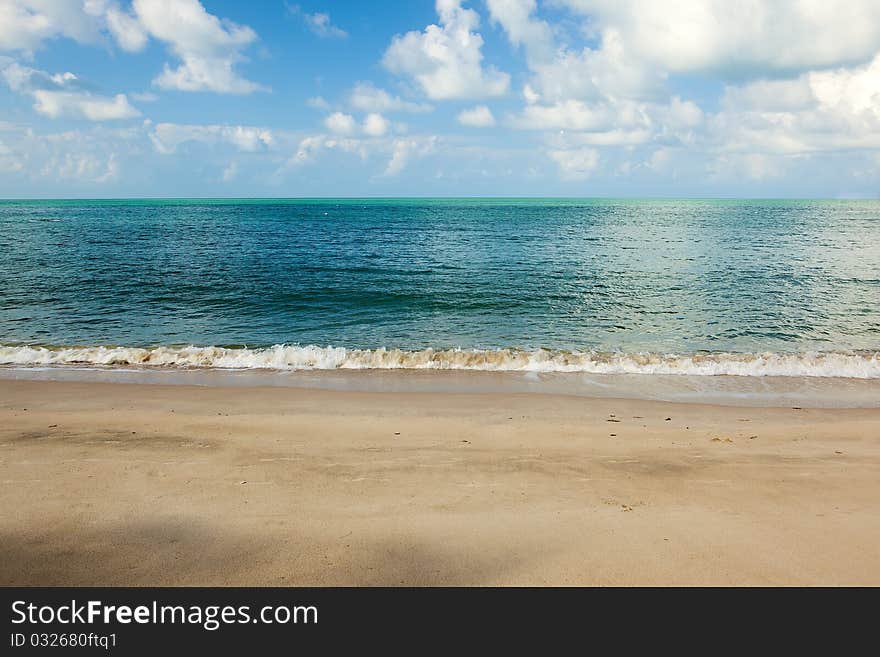 View to the sand, sea and sky divided by thirds . View to the sand, sea and sky divided by thirds