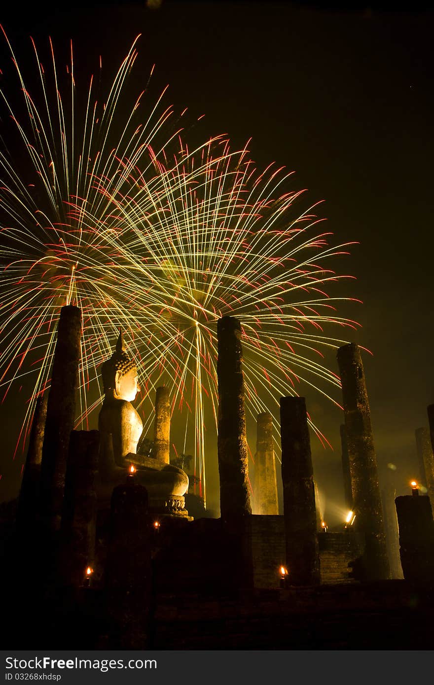 Day Loy Krathong of Thailand where has something fireworks dot for celebrates guard nighttime happiness ,. Day Loy Krathong of Thailand where has something fireworks dot for celebrates guard nighttime happiness ,