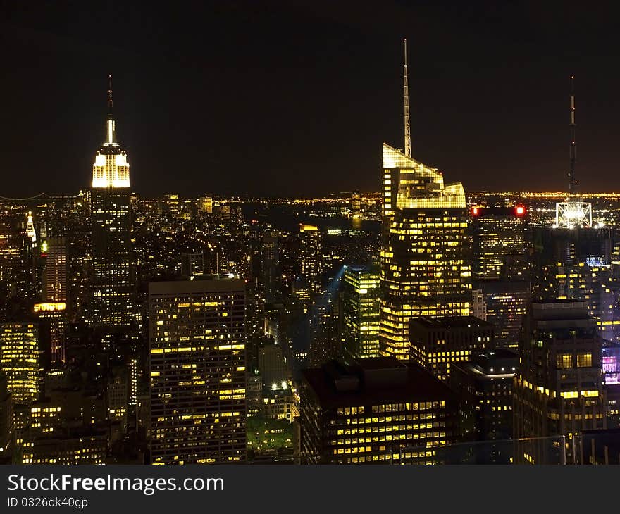 The attractive Manhattan Skyline at night