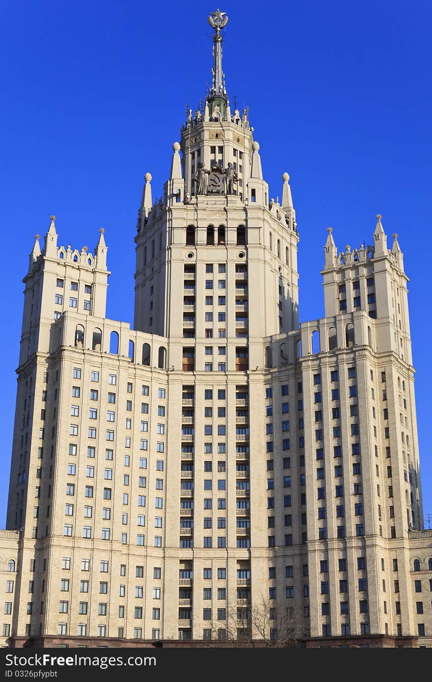 High-rise building on Kotelnicheskaya embankment in Moscow, Russia. High-rise building on Kotelnicheskaya embankment in Moscow, Russia