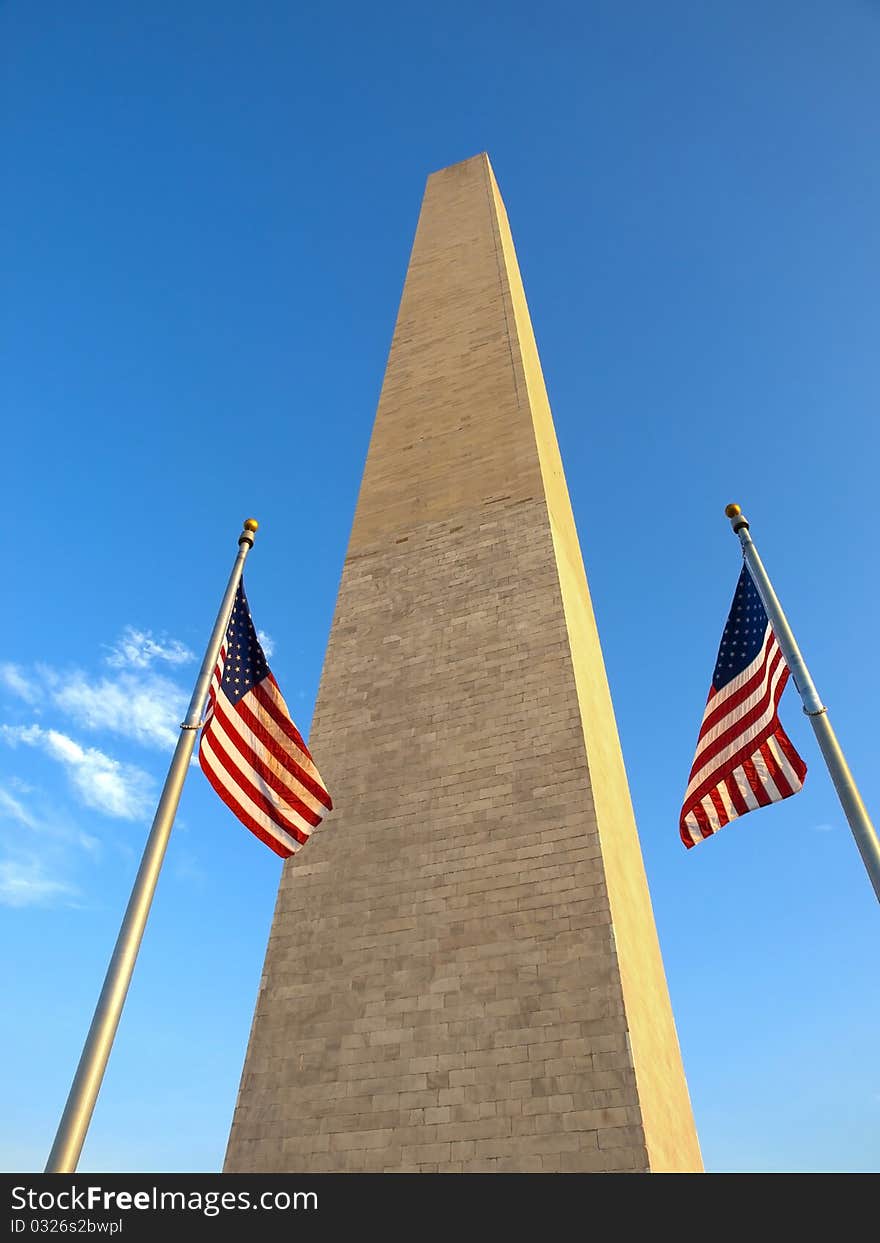 USA Flags in the Washington Monument