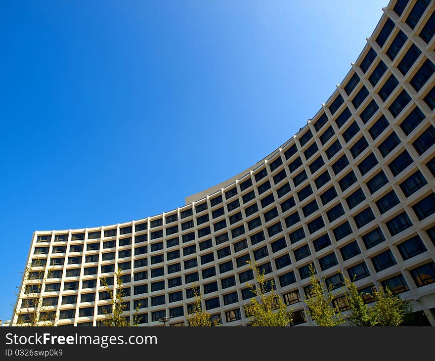 Curved Facade of a big building in Washington DC