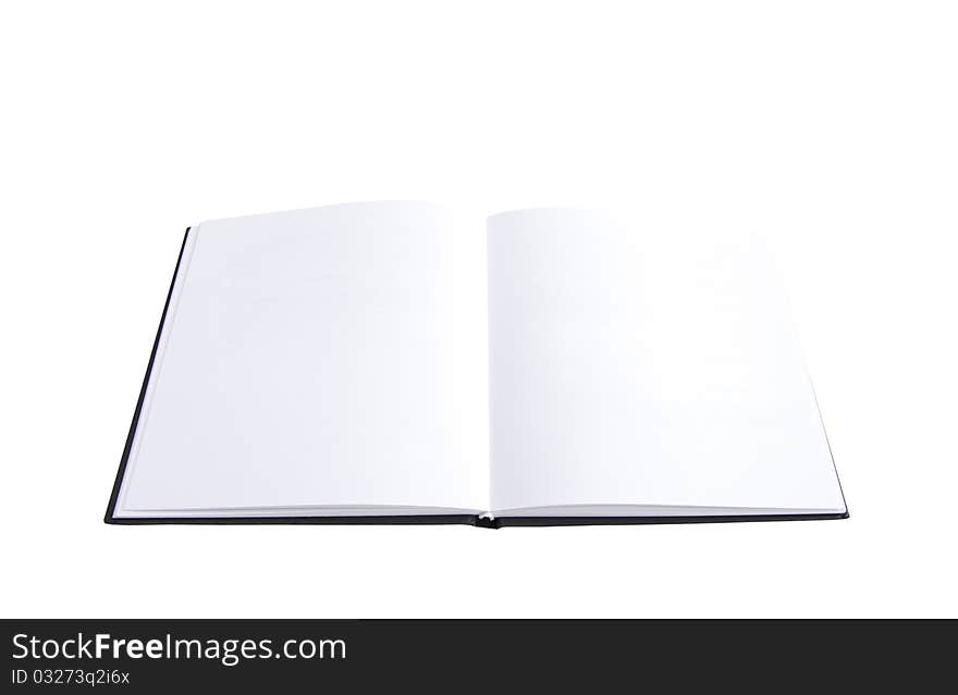 Open book with no text on a white background