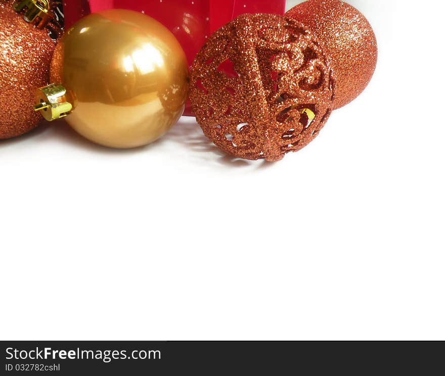 Christmas decorated isolated on a white background. Christmas decorated isolated on a white background