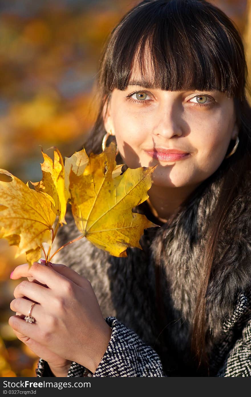 Fashion Model Posing: Autumn Beauty