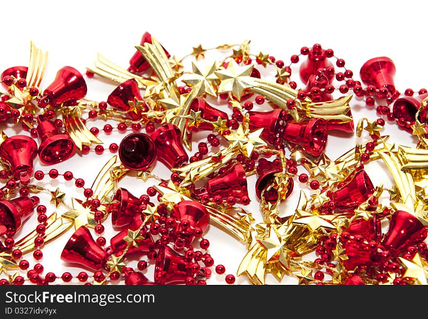 Christmas garland on white background