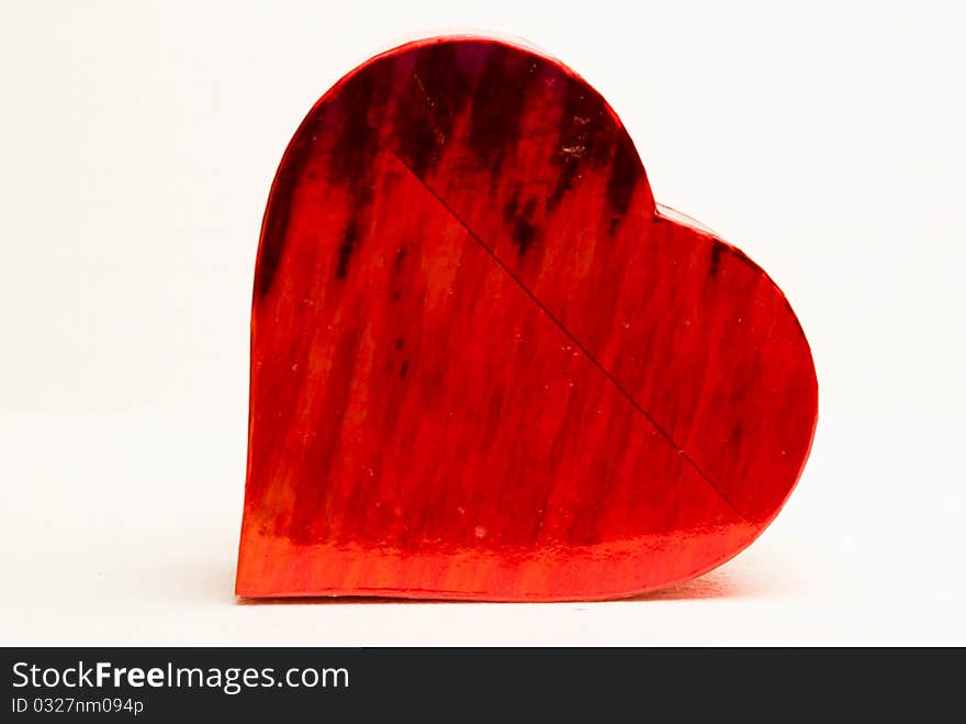 Red heart made of cardboard. Red heart made of cardboard