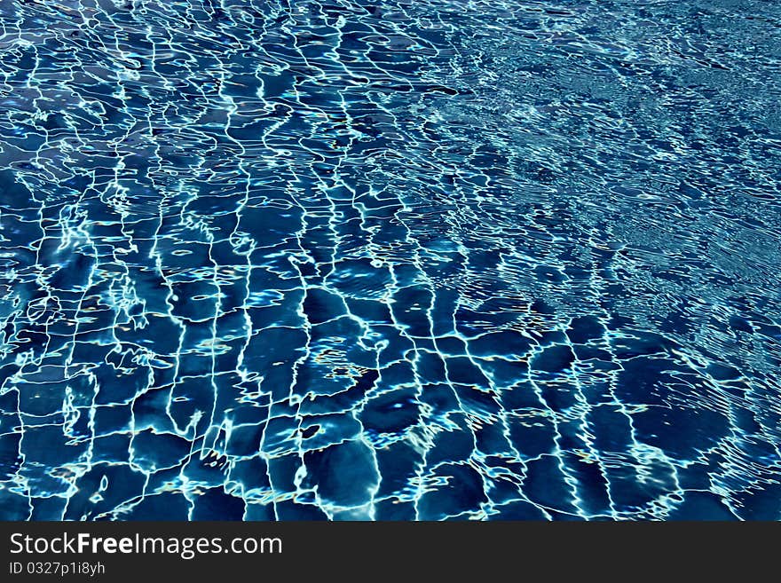 The water in the swimming pool.