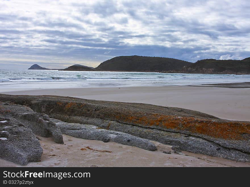 Norman bay in wilson's prom, in australia.