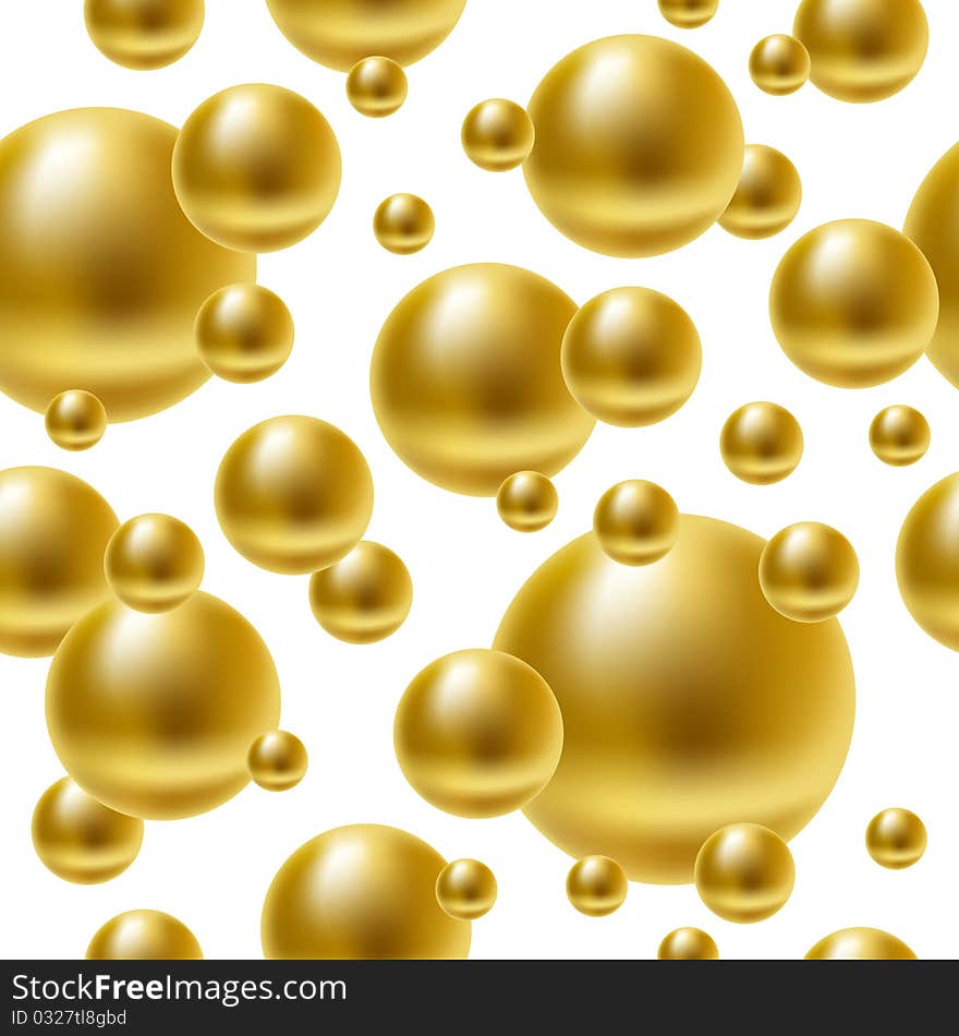 Golden Balls Seamless Background.