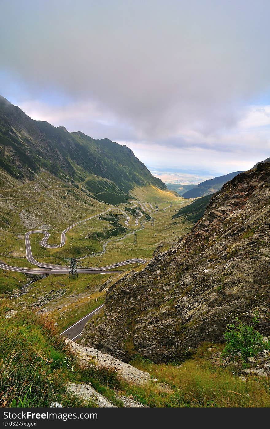 Mountains landscape in Fagarasi mountains, Romania.