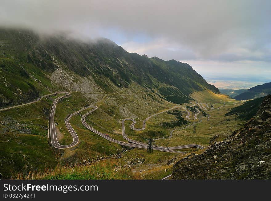 Mountains landscape in Fagarasi mountains, Romania.