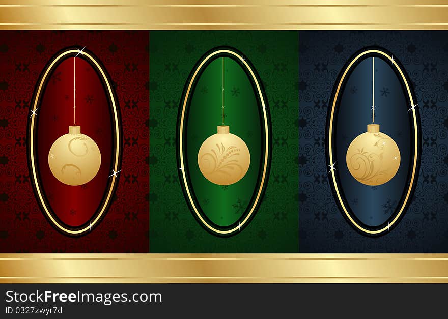 Illustration set Christmas balls for design - vector