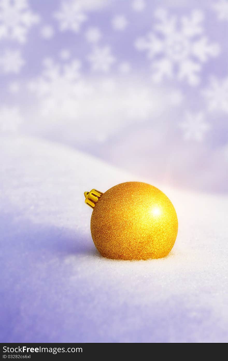 Christmas ornament and snowflake background