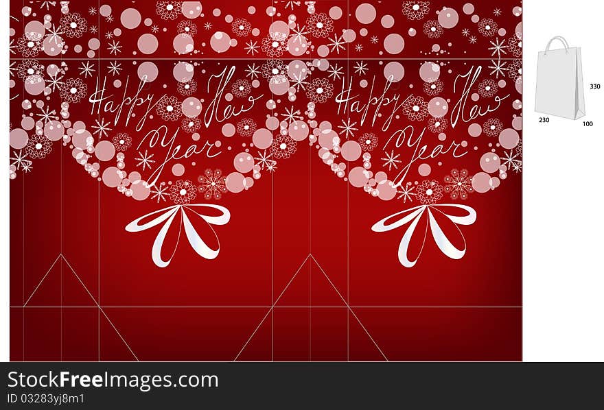 Template for christmas bag. Universal template for greeting card, web page, background